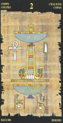 Two of Cups in the deck Egyptian Tarot