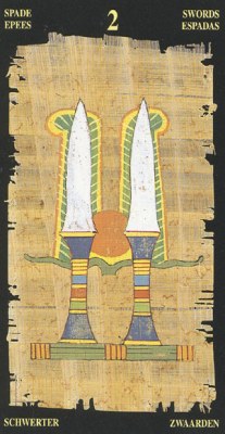 Two of Swords in the deck Egyptian Tarot