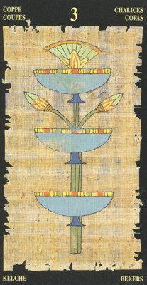 Three of Cups in the deck Egyptian Tarot