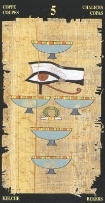 Five of Cups in the deck Egyptian Tarot