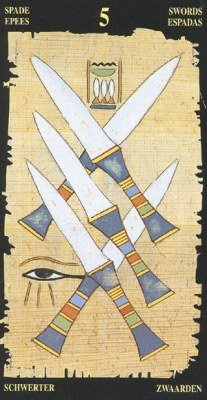 Five of Swords in the deck Egyptian Tarot