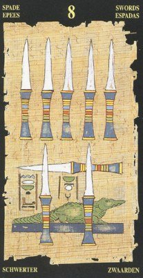 Eight of Swords in the deck Egyptian Tarot