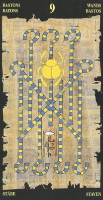 Nine of Wands in the deck Egyptian Tarot