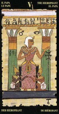 The Hierophant in the deck Egyptian Tarot