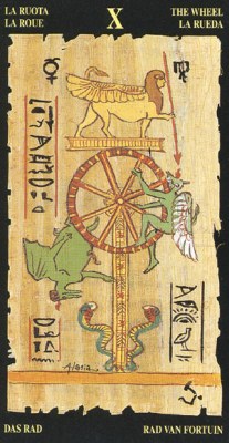 Wheel of Fortune in the deck Egyptian Tarot