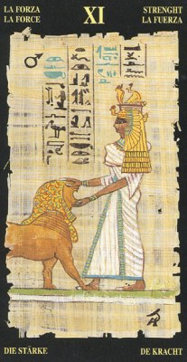 Strength in the deck Egyptian Tarot