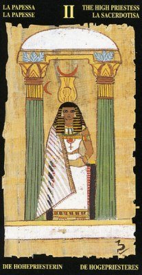 The High Priestess in the deck Egyptian Tarot