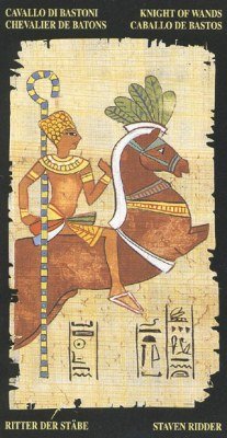 Knight of Wands in the deck Egyptian Tarot