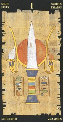 Ace of Swords in the deck Egyptian Tarot