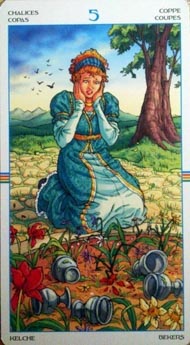 Five of Cups in the deck Wheel of the Year Tarot