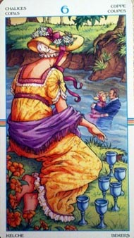 Six of Cups in the deck Wheel of the Year Tarot