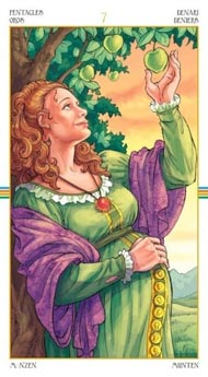 Seven of Pentacles in the deck Wheel of the Year Tarot