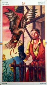 Eight of Wands in the deck Wheel of the Year Tarot