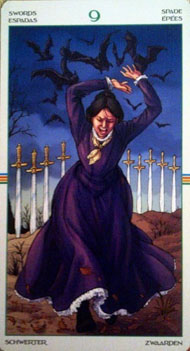 Nine of Swords in the deck Wheel of the Year Tarot