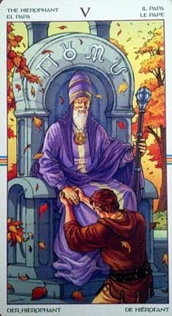 The Hierophant in the deck Wheel of the Year Tarot