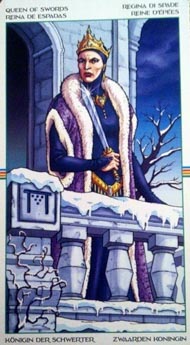 Queen of Swords in the deck Wheel of the Year Tarot