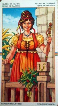 Queen of Wands in the deck Wheel of the Year Tarot