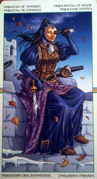 Page of Swords in the deck Wheel of the Year Tarot