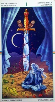 Ace of Swords in the deck Wheel of the Year Tarot