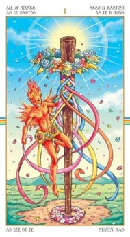 Ace of Wands in the deck Wheel of the Year Tarot