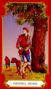 Five of Swords in the deck Taro Loginov