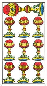 Ten of Cups in the deck Tarot de Marseilles