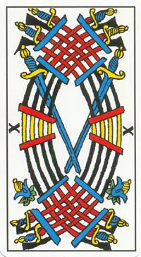 Ten of Swords in the deck Tarot de Marseilles