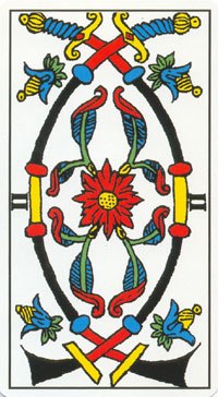 Two of Swords in the deck Tarot de Marseilles