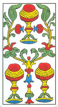 Three of Cups in the deck Tarot de Marseilles