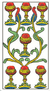 Seven of Cups in the deck Tarot de Marseilles