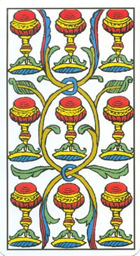 Nine of Cups in the deck Tarot de Marseilles