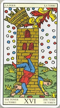 The Tower in the deck Tarot de Marseilles