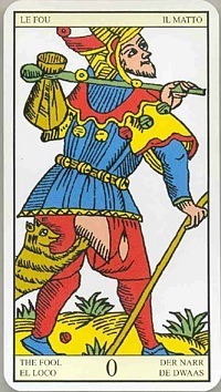 The Fool in the deck Tarot de Marseilles