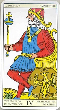 The Emperor in the deck Tarot de Marseilles