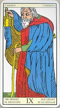 The Hermit in the deck Tarot de Marseilles