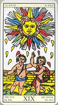 The Sun in the deck Tarot de Marseilles