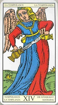 Temperance in the deck Tarot de Marseilles