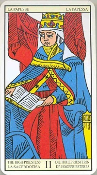 The High Priestess in the deck Tarot de Marseilles