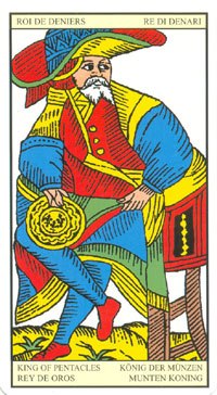 King of Pentacles in the deck Tarot de Marseilles