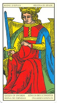 Queen of Swords in the deck Tarot de Marseilles