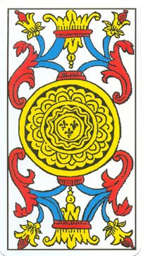 Ace of Pentacles in the deck Tarot de Marseilles