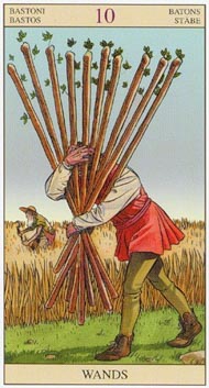 Ten of Wands in the deck New Vision Tarot