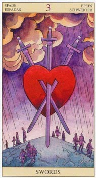 Three of Swords in the deck New Vision Tarot