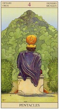 Four of Pentacles in the deck New Vision Tarot