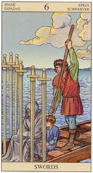 Six of Swords in the deck New Vision Tarot