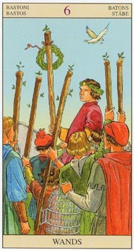Six of Wands in the deck New Vision Tarot