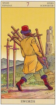 Seven of Swords in the deck New Vision Tarot