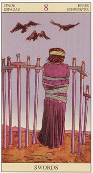 Eight of Swords in the deck New Vision Tarot