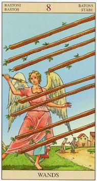 Eight of Wands in the deck New Vision Tarot