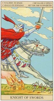 Knight of Swords in the deck New Vision Tarot